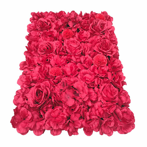 Artificial Flower Wall Panel - Romantic Red 40cm x 60cm, Hand-Assembled Backdrop - SuperSaverAU - view 1