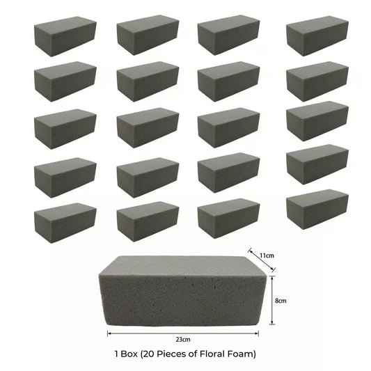 Dry Floral Foam Blocks - 20 Pieces, 23cm x 11cm x 8cm, Formaldehyde Free