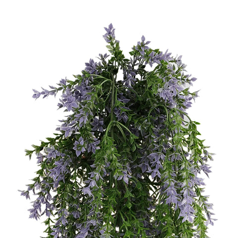 Premium Artificial Hanging Willow Leaf Garland Bush – Purple & Green 20 x 76cm