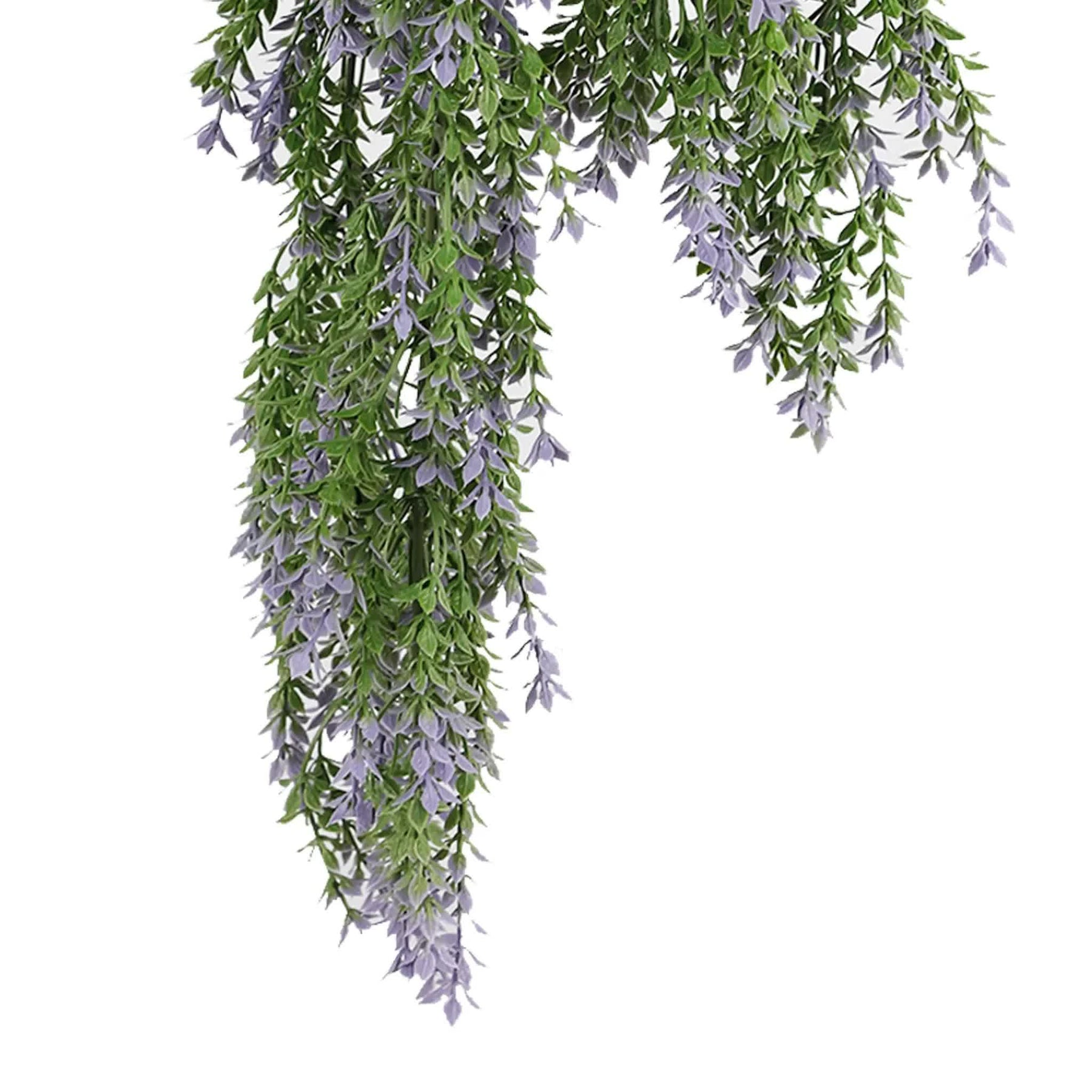 Premium Artificial Hanging Willow Leaf Garland Bush – Purple & Green 20 x 76cm