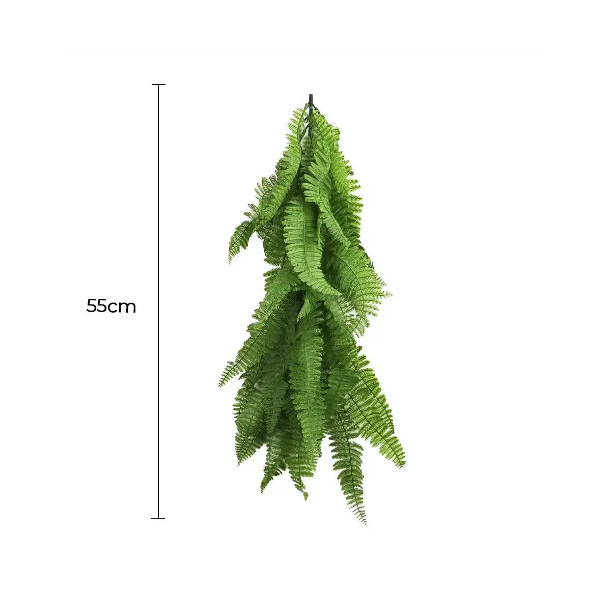Artificial Fern Vine Garland 55cm, UV Resistant, Customizable Length, Lifelike Green - SuperSaverAU - view 1