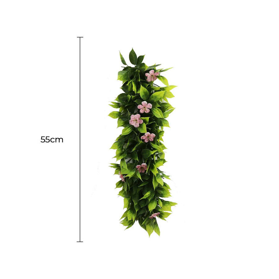 Artificial UV Resistant Interconnectable Garland 55cm Pink Flowering Vine - SuperSaverAU - view 1