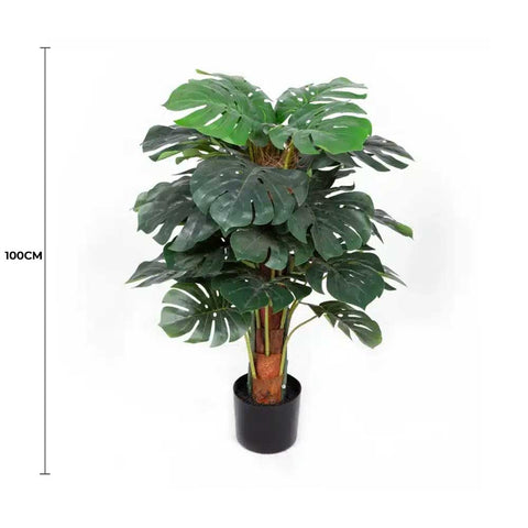 Premium Artificial Monstera Plant 2-3ft in Modern Black Pot - No Watering Required - SuperSaverAU - view 1