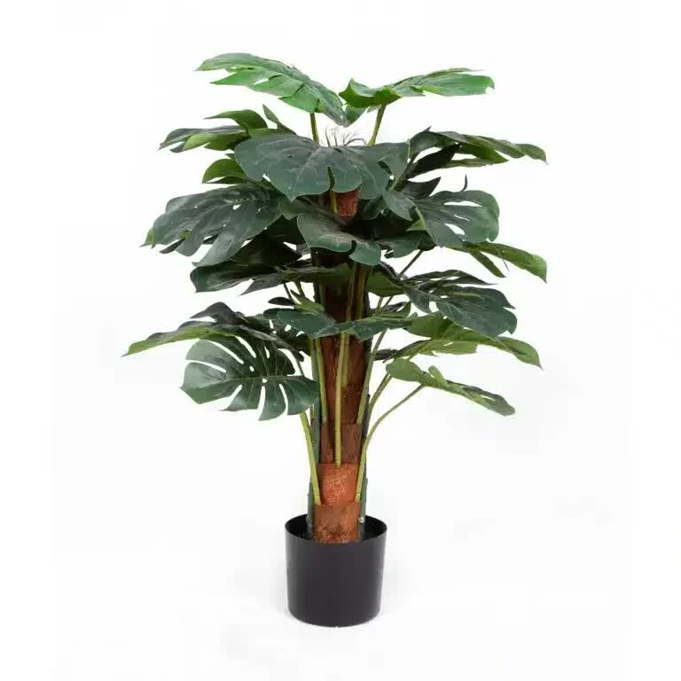 Premium Artificial Monstera Plant 2-3ft in Modern Black Pot - No Watering Required - SuperSaverAU - view 3