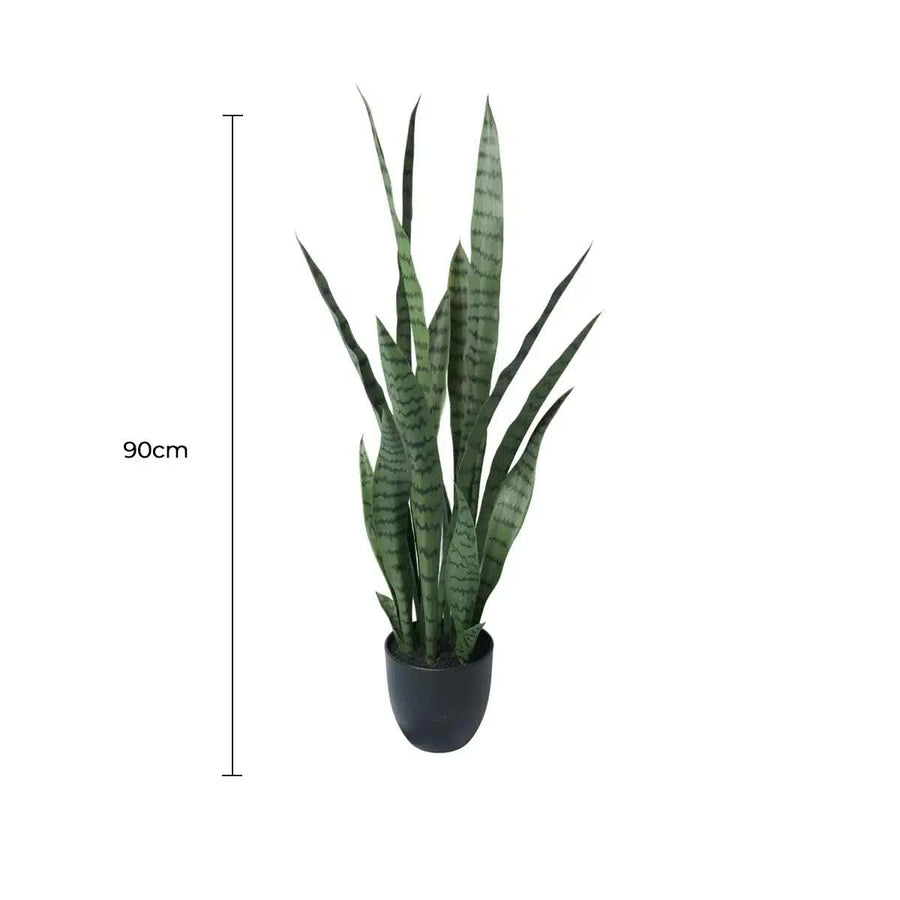 UV Artificial Snake Plant 90cm - Lifelike, UV Resistant, Maintenance-Free Decor - SuperSaverAU - view 1