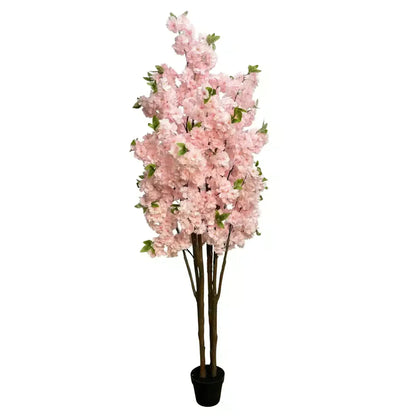 Artificial 180cm Pink Cherry Blossom Tree - Realistic, Easy Assembly, Maintenance-Free