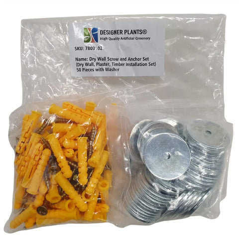 Designer Plants 2.7cm Screw, Plug & Washer Kit 50 Pack for Green Wall Install - SuperSaverAU - view 1