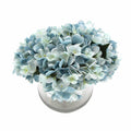 Premium Faux Hydrangea in Glass Vase - Blue, 23cm Height, Indoor Decoration - SuperSaverAU - view 1