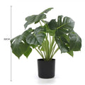 Potted Artificial Split Philodendron Plant 50cm - Real Touch Leaves, White Pot - SuperSaverAU - view 1
