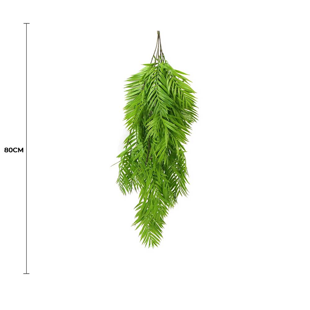 Hanging Fresh Green Bamboo Leaf Fern UV Resistant 80cm