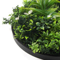 Flowering White Artificial Green Wall Disc 75cm UV Resistant Black Frame - SuperSaverAU - view 2