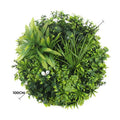 Large Flowering White Artificial Green Wall Disc 100cm UV Resistant White Frame - SuperSaverAU - view 2