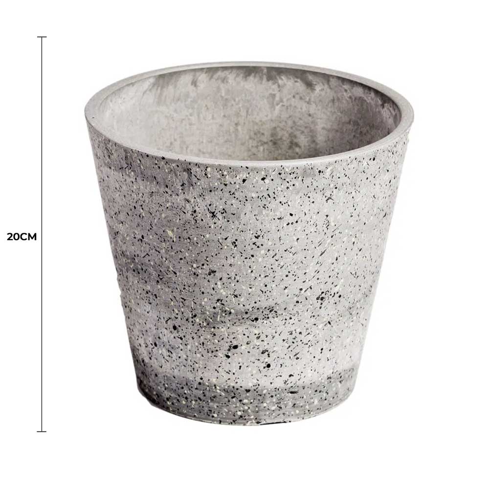 Designer Imitation Dark Stone Garden Pot 20cm - Recycled, Durable, Eco-Friendly - SuperSaverAU - view 2
