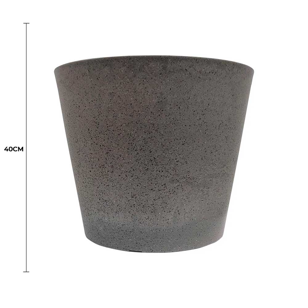 Imitation Stone Grey Planter 40cm - Durable Recycled Plastic Garden Pot - SuperSaverAU - view 2