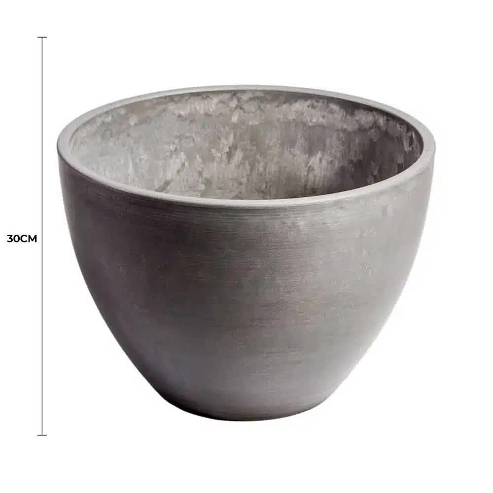 Designer Plants Polished Grey Planter Bowl 30cm - Modern Design, Durable, Versatile