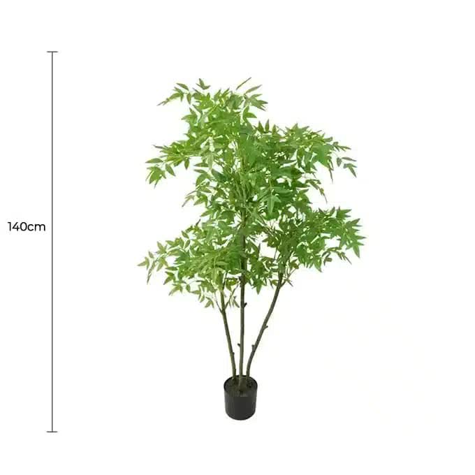 Luscious Artificial Nandina Plant 140cm - Potted, Realistic, Zero Maintenance - SuperSaverAU - view 1