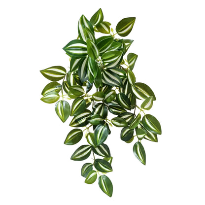 Designer Plants Artificial Hanging Tradescantia Zebrina 42cm - Realistic Green & Burgundy Foliage