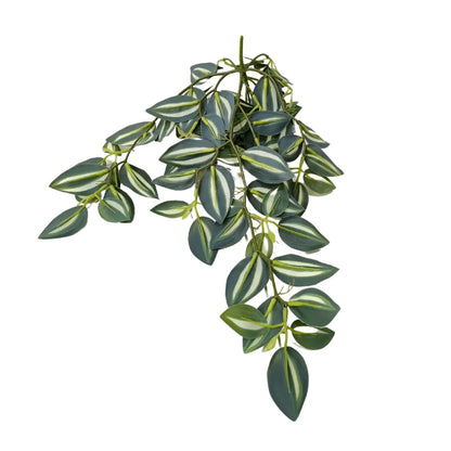 Designer Plants Artificial Hanging Tradescantia Zebrina 42cm - Realistic Green & Burgundy Foliage