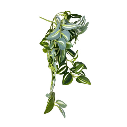 Designer Plants Artificial Hanging Tradescantia Zebrina 42cm - Realistic Green & Burgundy Foliage