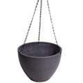 Designer Plants Hanging Grey Plastic Pot with Chain 30cm - Lightweight, Durable, Versatile - SuperSaverAU - view 1