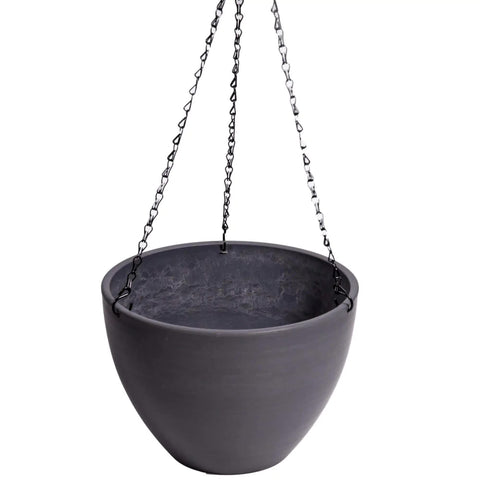 Designer Plants Hanging Grey Plastic Pot with Chain 30cm - Lightweight, Durable, Versatile - SuperSaverAU - view 1