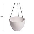 Designer Plants Hanging White Plastic Pot with Chain 30cm - Rustic White Finish - SuperSaverAU - view 2
