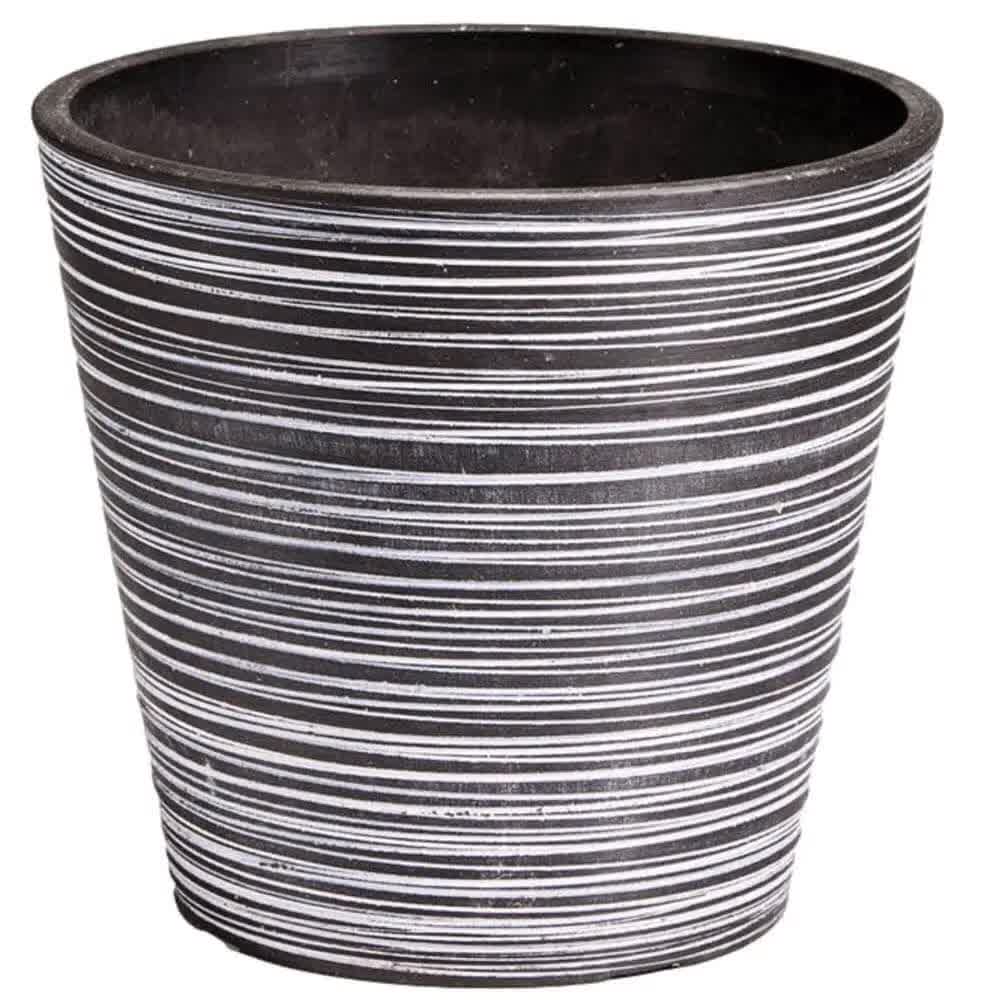 Engraved Black and White Garden Pot 17cm - Recycled, Durable, Eco-Friendly - SuperSaverAU - view 1