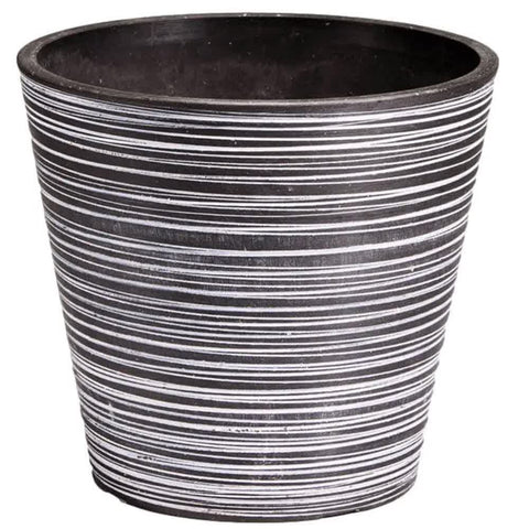 Engraved Black and White Garden Pot 17cm - Recycled, Durable, Eco-Friendly - SuperSaverAU - view 1