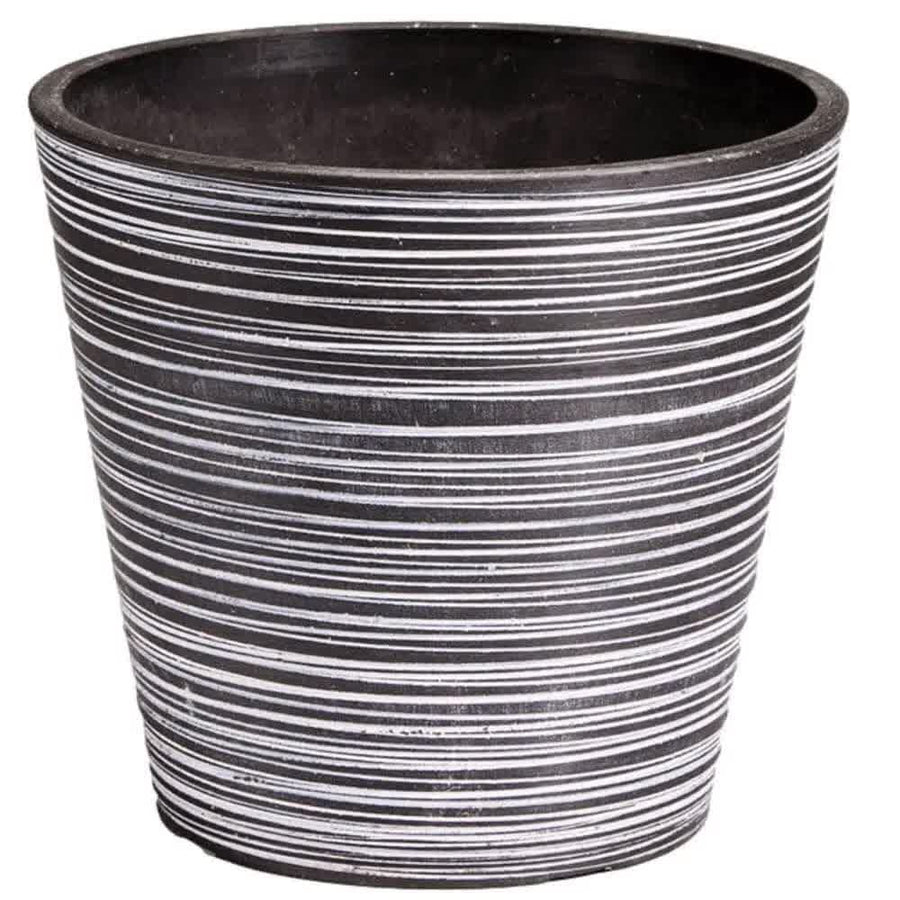 Engraved Black and White Garden Pot 17cm - Recycled, Durable, Eco-Friendly - SuperSaverAU - view 1