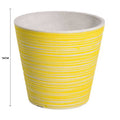 Yellow White Engraved Pot 14cm - Hand Engraved, Recycled Materials, Durable - SuperSaverAU - view 2
