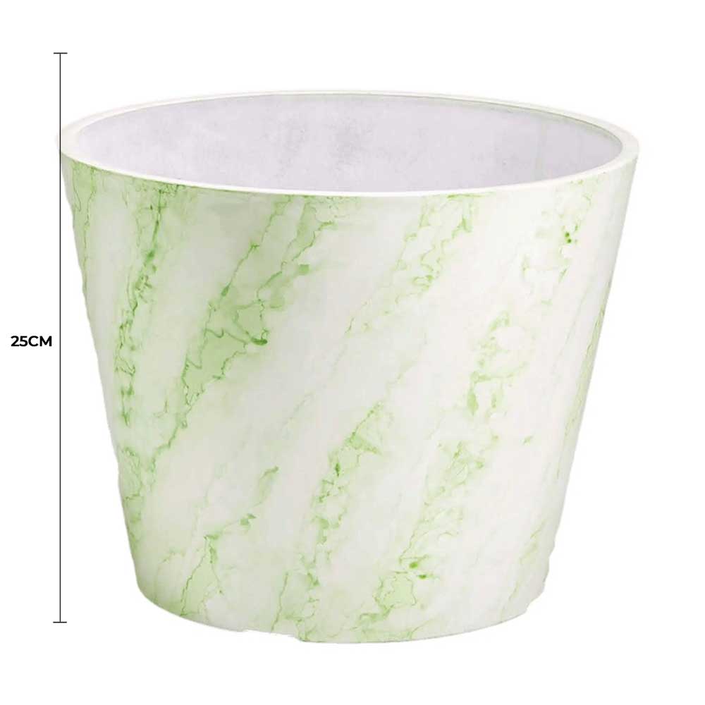 Designer Imitation Green Marble Garden Pot 25cm - Eco-Friendly, Durable - SuperSaverAU - view 2