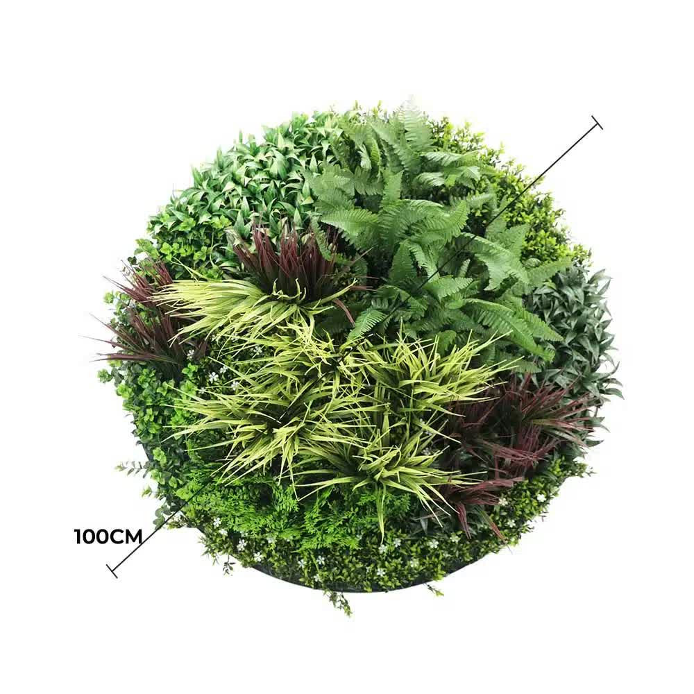 Slime-line Green Wall Disc Art 100cm, UV Resistant, Easy Install, White Frame - SuperSaverAU - view 2