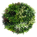 Slime-line 80cm Artificial Green Wall Disc Art UV Resistant White Frame - SuperSaverAU - view 1
