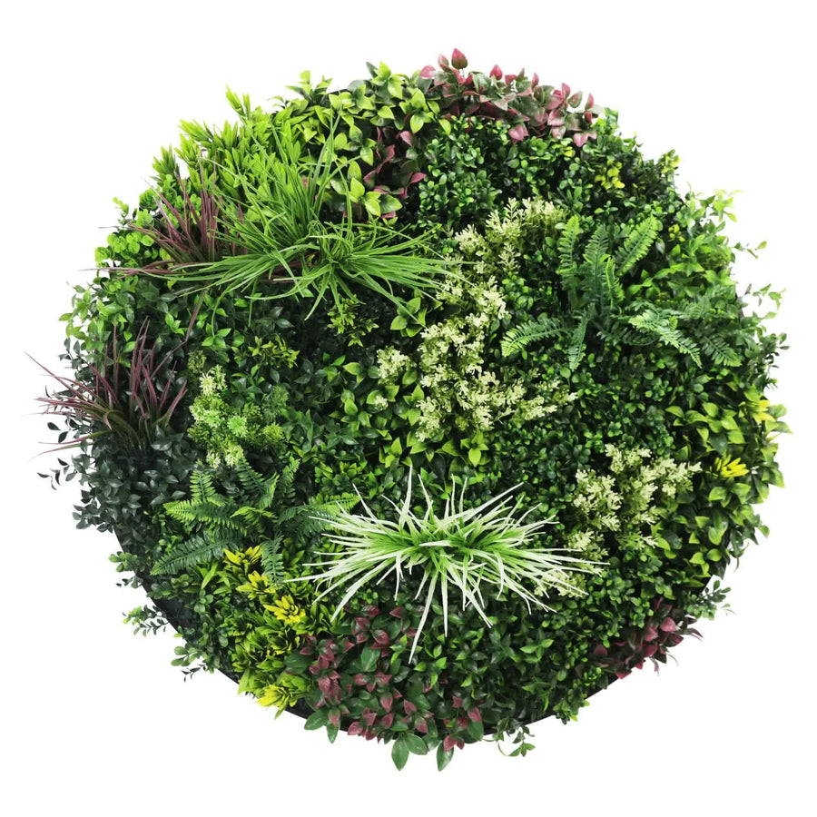 Slime-line Green Wall Disc Art 100cm UV Resistant Fresh Green (White Frame) - SuperSaverAU - view 1