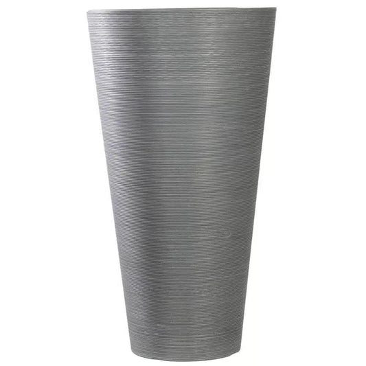Designer Pot Tall Textured Grey Planter 71cm - Eco-Friendly, Durable, Indoor/Outdoor