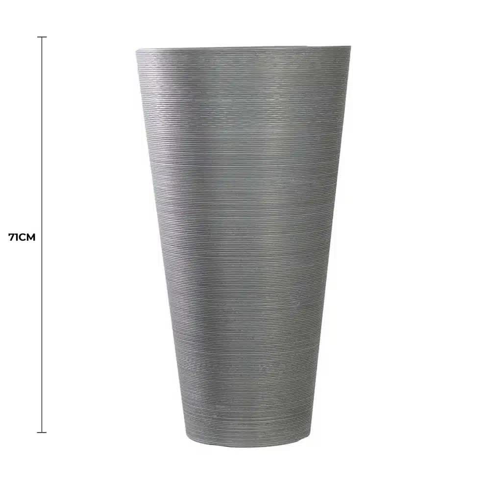 Designer Pot Tall Textured Grey Planter 71cm - Eco-Friendly, Durable, Indoor/Outdoor - SuperSaverAU - view 2