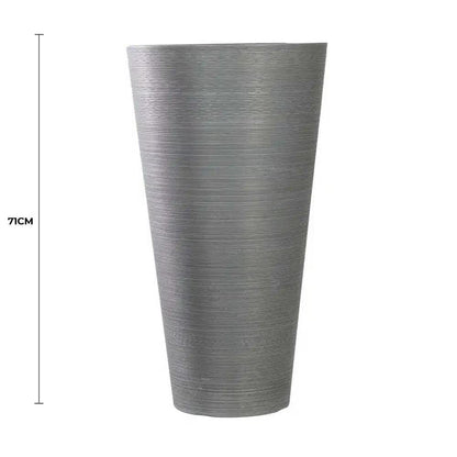 Designer Pot Tall Textured Grey Planter 71cm - Eco-Friendly, Durable, Indoor/Outdoor