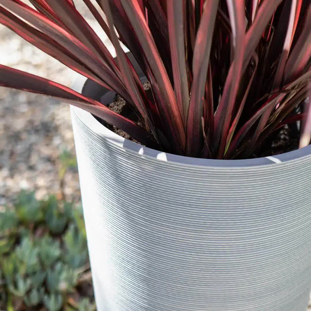 Designer Pot Tall Textured Grey Planter 71cm - Eco-Friendly, Durable, Indoor/Outdoor