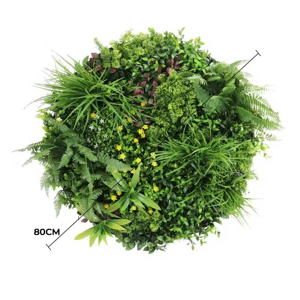 80cm Country Fern Artificial Green Wall Disc Art - UV Resistant, Zero Maintenance - SuperSaverAU - view 2