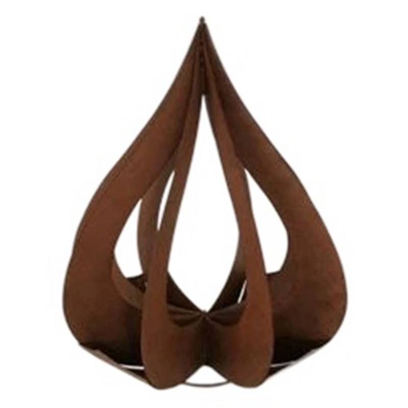 Rust Brown Metal Garden Sphere Ornament 61x61x91cm, 4kg - SuperSaverAU - view 1