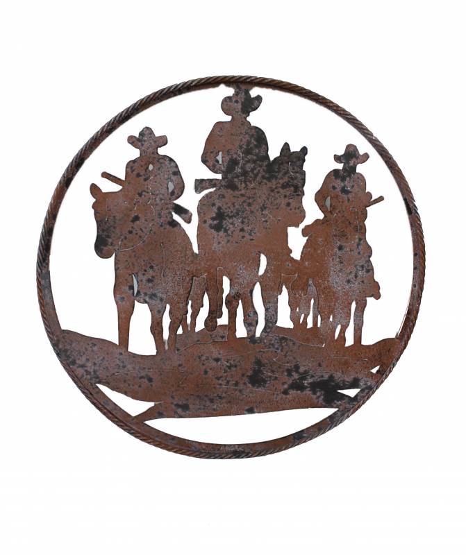 Wild West Metal Wall Art 60cm Rust Brown, Stylish Home Decor, 2kg - SuperSaverAU - view 1