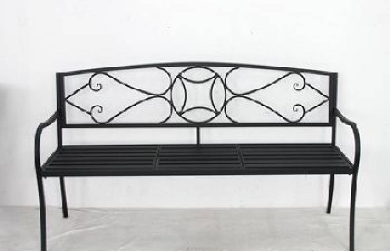 Otis Metal Garden Bench 150x87cm, Black, Metal, 14kg - SuperSaverAU - view 1