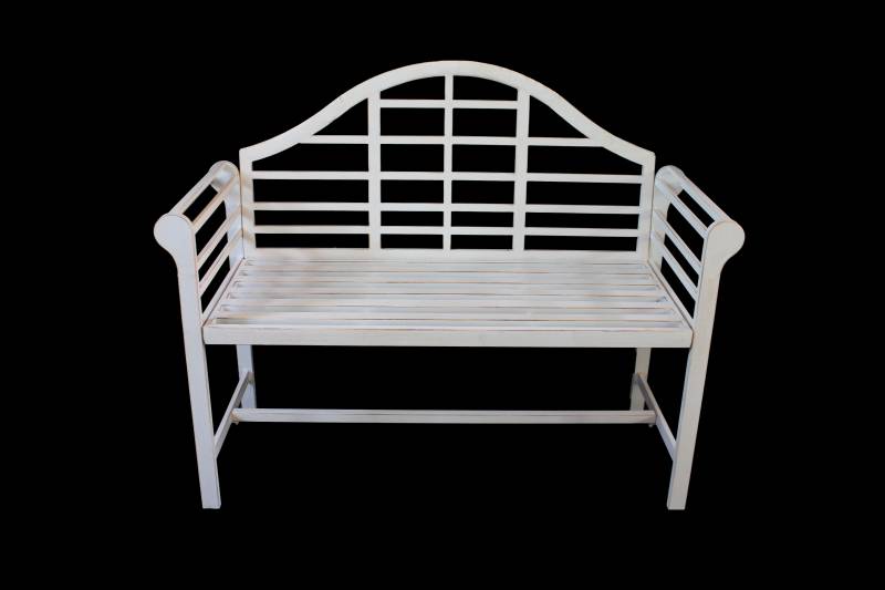 White Metal Garden Bench 105x44x96 cm - Durable & Stylish Outdoor Seating