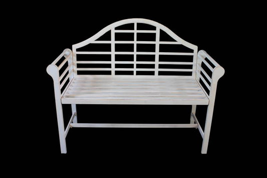 White Metal Garden Bench 105x44x96 cm - Durable & Stylish Outdoor Seating