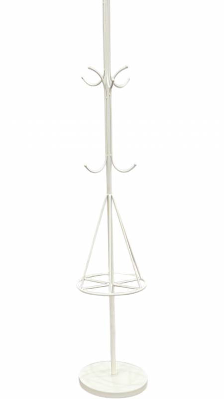 Coat Stand with Umbrella Holder 178cm White Metal