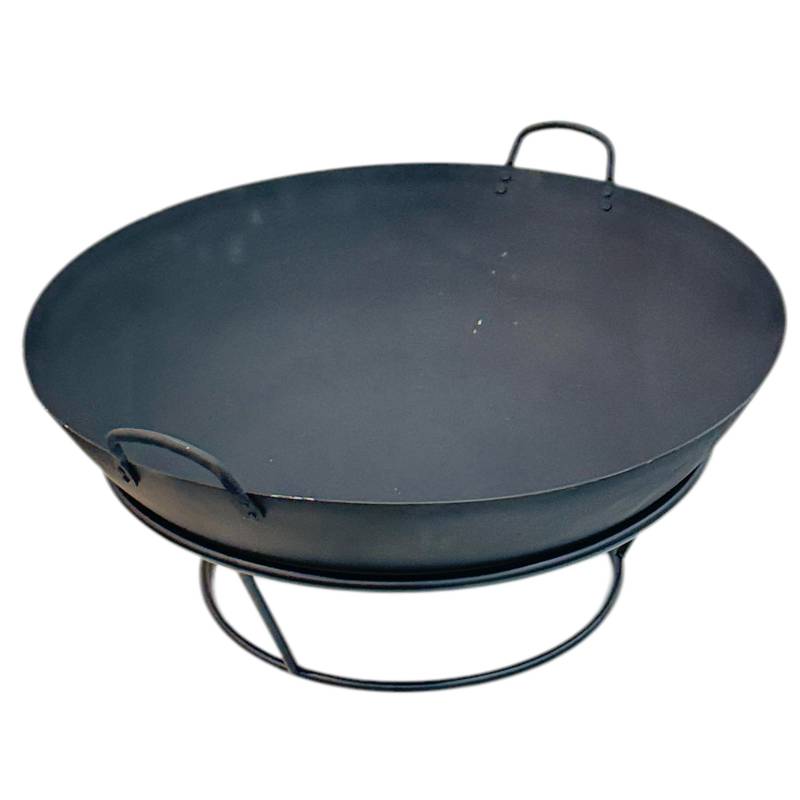 BBQ Outdoor Fire Pit 65cm - Black Metal Garden Decor, 5kg - SuperSaverAU - view 1