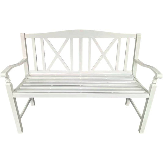 Bonnie Garden Bench - White Metal, L 120 x W 56 x H 89 cm, 14 kg