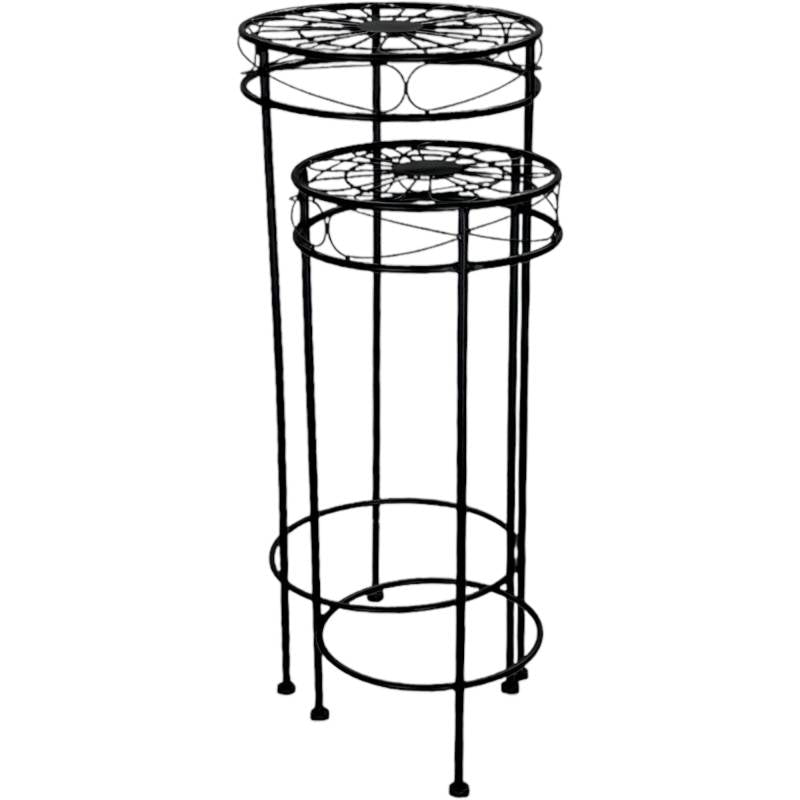 Tracey Plant Stand Set of 2, 30x70cm, Black Metal, Casual Elegance - SuperSaverAU - view 2