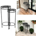 Tracey Plant Stand Set of 2, 30x70cm, Black Metal, Casual Elegance - SuperSaverAU - view 3