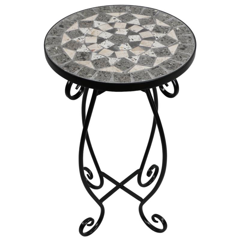 Wilson Plant Stand 50cm, Multi Colour Metal & Mosaic Tile, Elegant Home Decor - SuperSaverAU - view 1